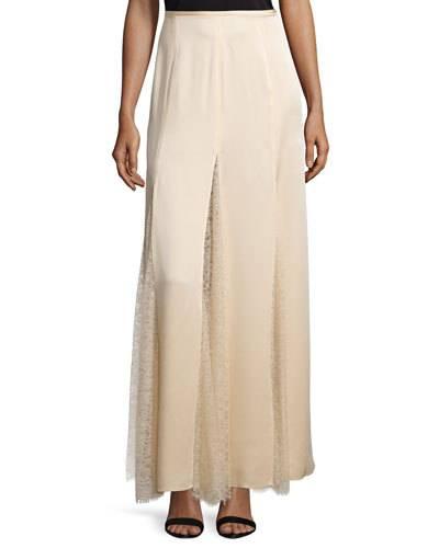 Lace-inset Godet Maxi