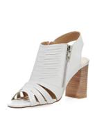 Benny Laser-cut Zip Bootie, White