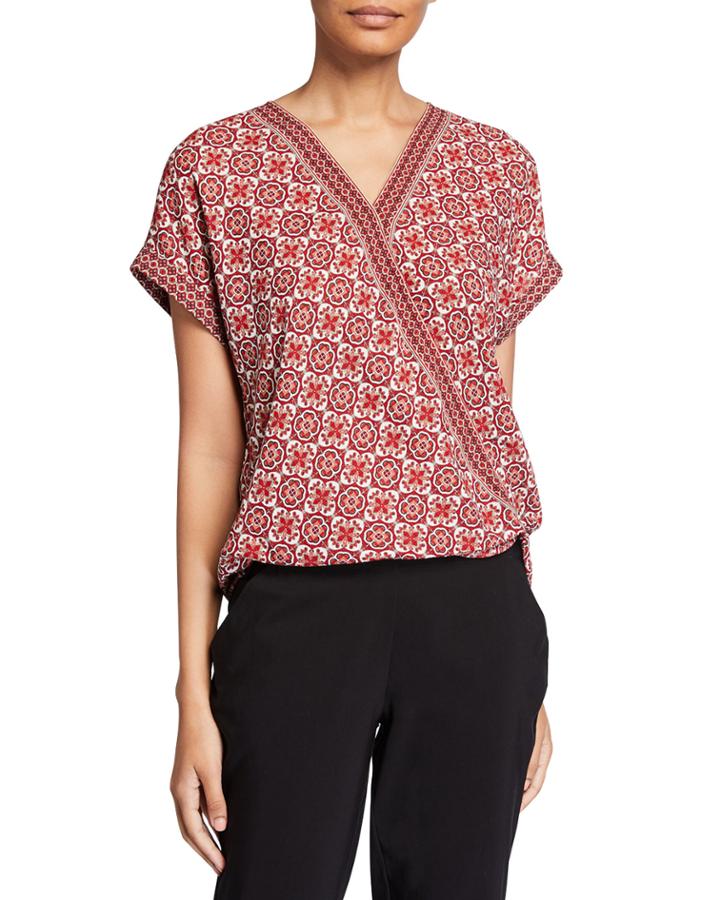 Printed Cap-sleeve Surplice