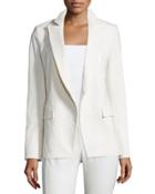 Palm Belted Open-front Jacket, White