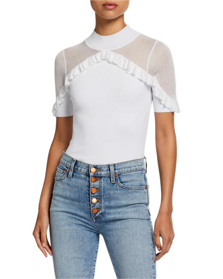 Chiara Mock-neck Ruffle Top