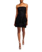 Sinclair Strapless Lace Bustier Mini Dress With