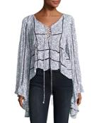 Wild Love Bell-sleeve Blouse, White