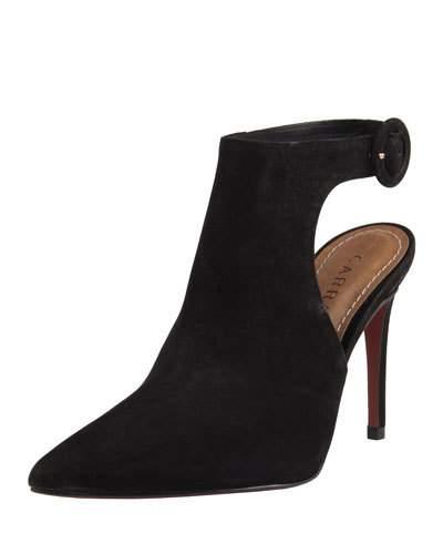 Tacy Stiletto Nubuck Leather Pump, Black