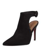 Tacy Stiletto Nubuck Leather Pump, Black