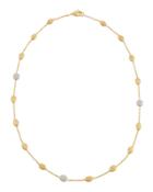 Siviglia 18k Small Pave Diamond Bead Necklace
