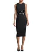 X-paillette Sleeveless Sheath Stretch-boucle Dress