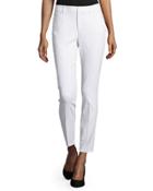 Textured Stretch Denim Skinny Jeans, White