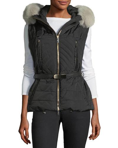 Apres-ski Vest W/fox-fur Trim
