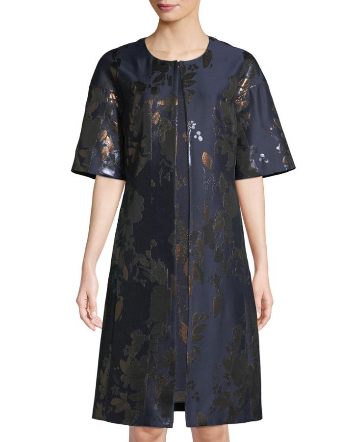 Broken Flower Metallic Jacquard Jacket