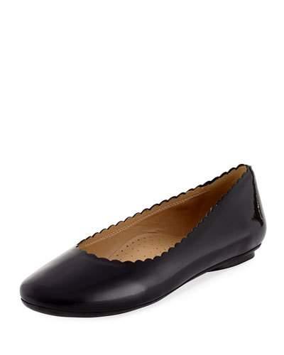 Sekia Scalloped Patent Ballerina Flat