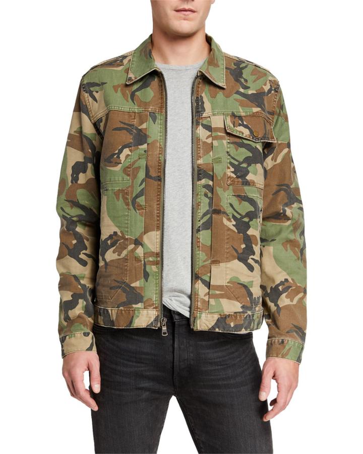 Men's Camo Twill Zip-front Jacket