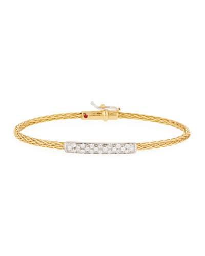 Spiga 18k Woven Bangle Bracelet W/ Diamonds