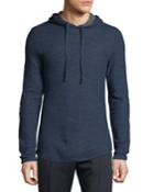 Men's Contrast Double-knit Pullover Hoodie
