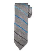 Diagonal Striped Knit Tie