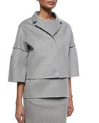 Cashmere Bell-sleeve Coat, Gray