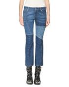 Patchwork Kick Crop Jeans,