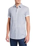 Men's Geometric Short-sleeve Cotton