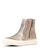 Gia Lug Zip Metallic Leather Ankle Booties