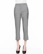 Prince Of Wales Cropped Flare Pants, Black/white