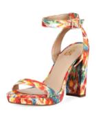 Annette Ikat-print Platform High-heel