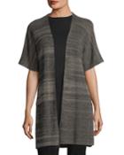 Sleek Elbow-sleeve Kimono Cardigan