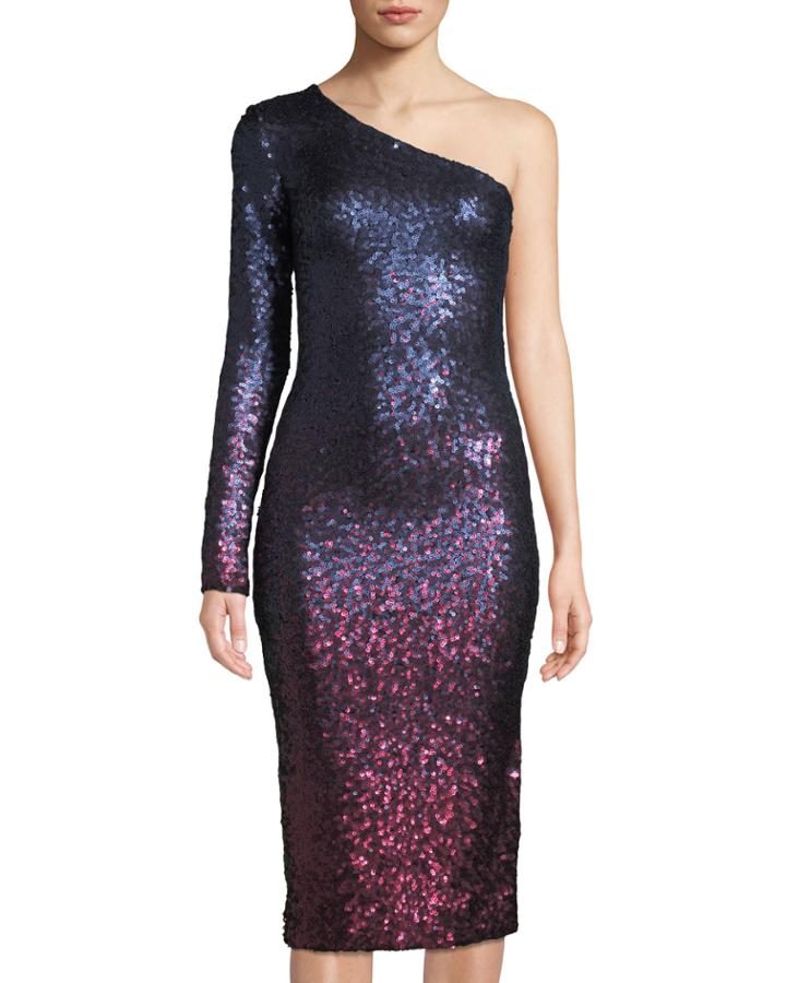 Chrissie One-shoulder Ombre Bodycon Dress