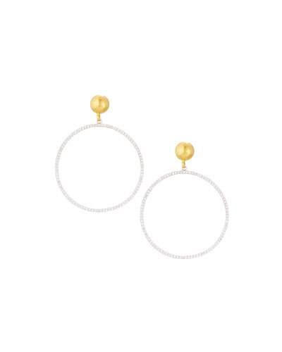 Hoopla 24k Pave Diamond Geo Drop Earrings