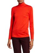 Long-sleeve Slash-detail Turtleneck
