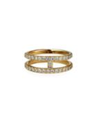 14k Double-band White Diamond Ring,