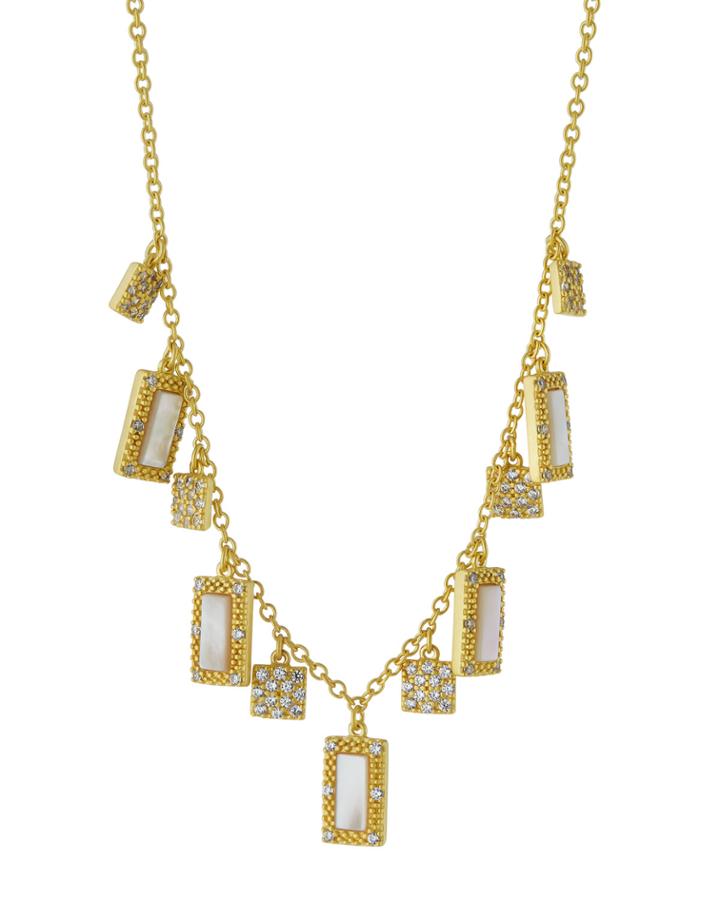 Textured Mother-of-pearl Fringe Necklace