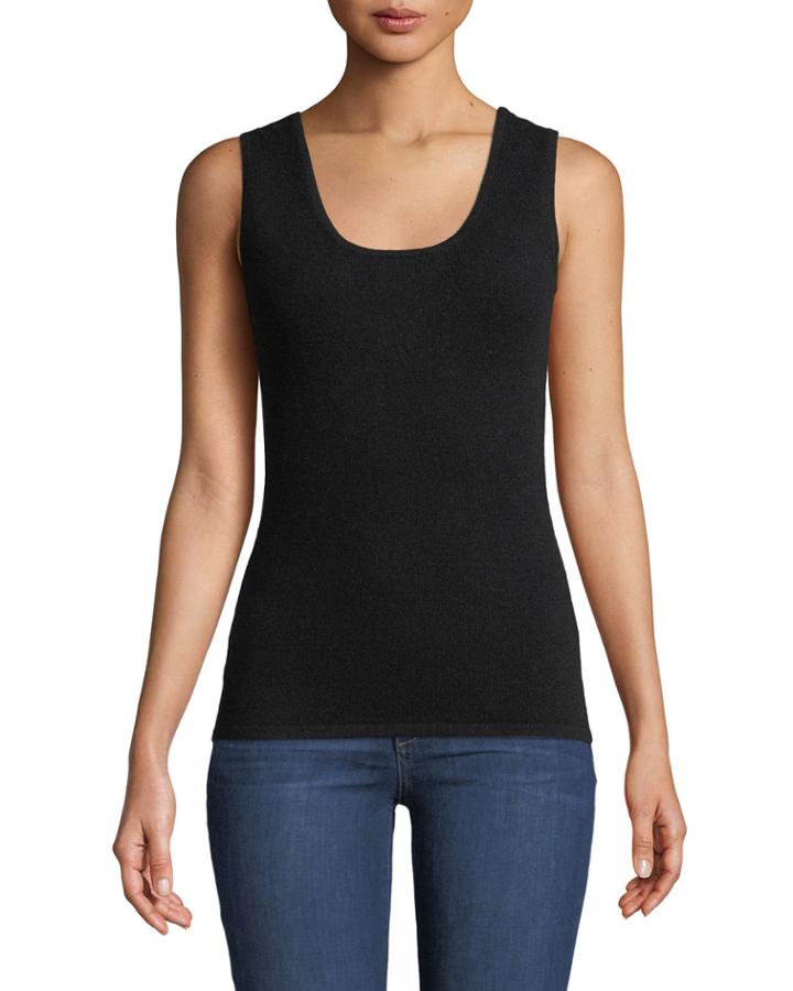 Scoop-neck Cashmere Tank Top