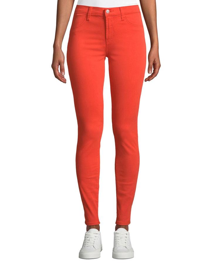 Mid-rise Super Skinny Jeans, Coral