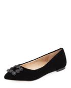 Nara Pointy-toe Velvet Ballerina Flat