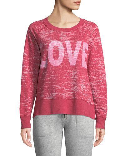 Love Long-sleeve Distressed Tee