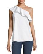 Ruffled One-shoulder Top