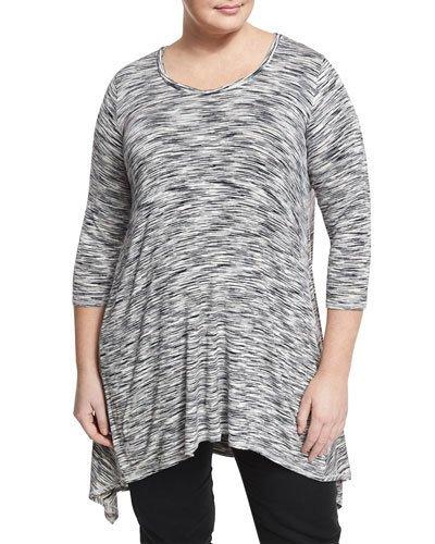 Space Dye Jersey Sweater, White/black,