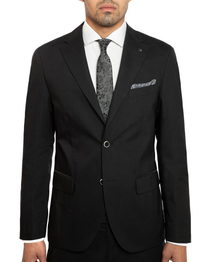 Men's Slim-fit Solid Sport Jacket, Black
