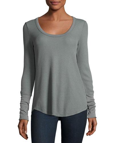 Scoop-neck Thermal Tunic, Aluminum
