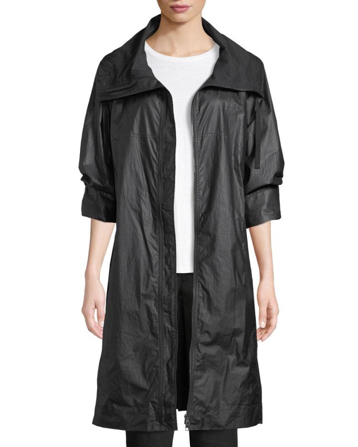 Coated Cotton Zip-front Jacket