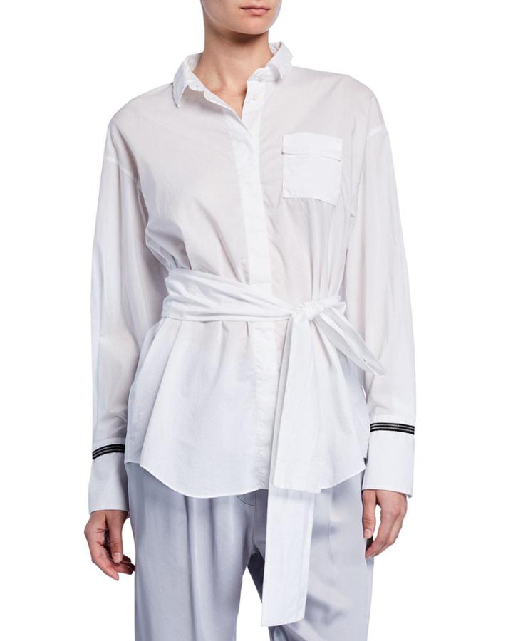 Silk Button-front Wrap