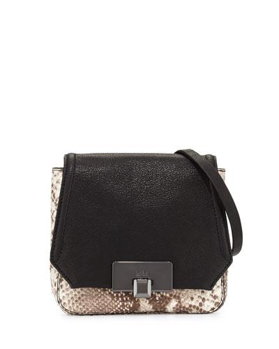 Filmore Mini Embossed-leather Crossbody Bag, Python