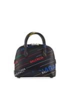 Ville Multicolored Logo Stripe Leather Top Handle