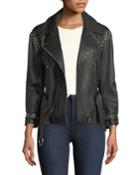 Joaquin Belted Leather Moto Jacket With