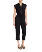 Sleeveless Slim-leg Utility Jumpsuit