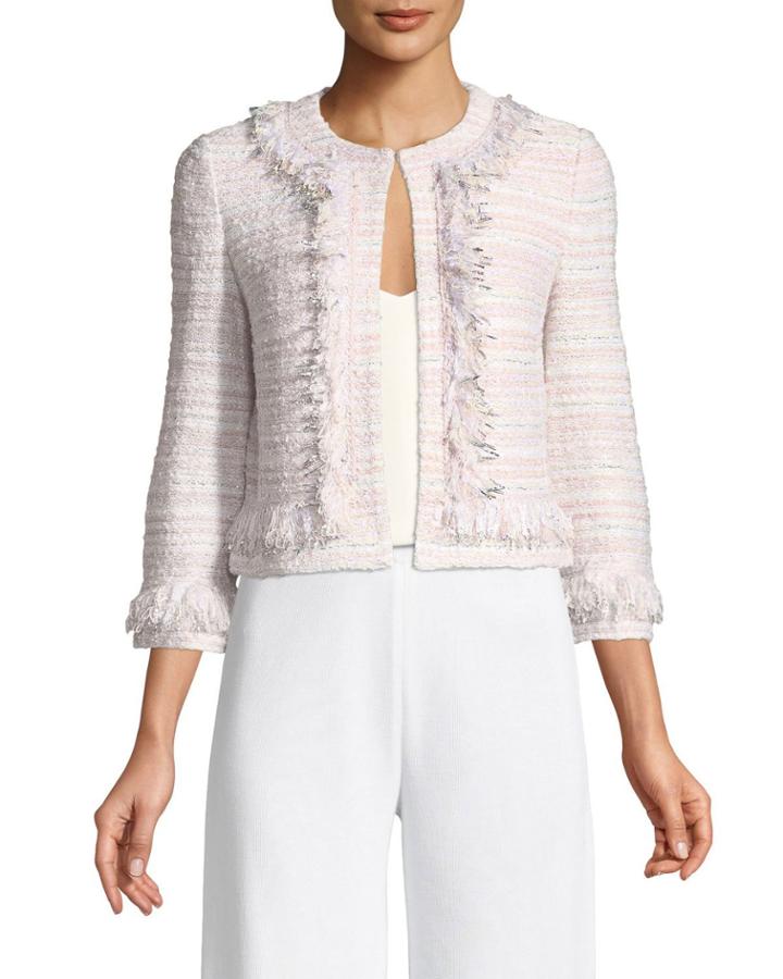 Tweed Jacket W/ Fringe Trim