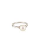 14k White Gold 8mm Pearl And