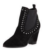 Senor Crystal Suede Chelsea Boot, Black