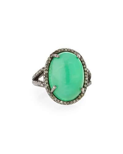 Chrysoprase & Diamond Cocktail Ring