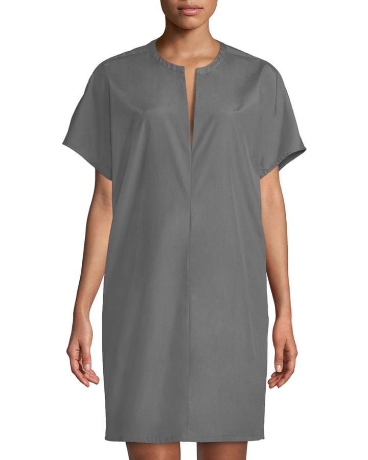 Split-neck Cotton Poplin Popover Dress